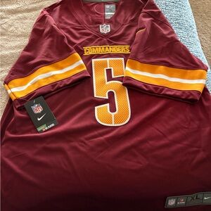 NFL On Field Jersey - Burgundy-Jayden Daniels, Washington Commanders. NWT.